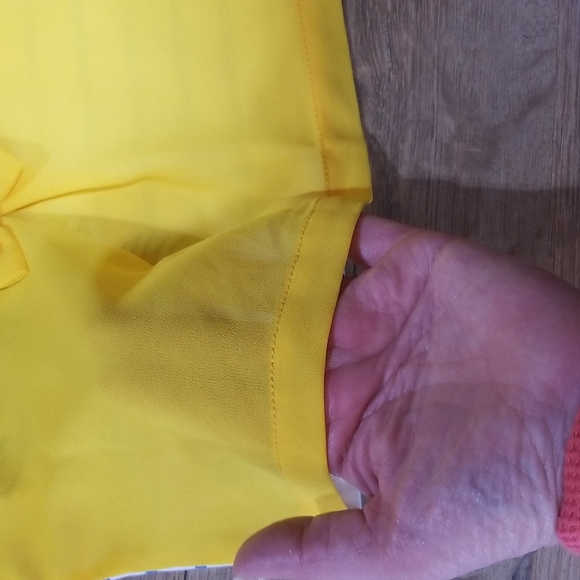 KIDICHIC Yellow White Embroidered Parrot Bird Crop Top Shirt - Picture 7 of 10